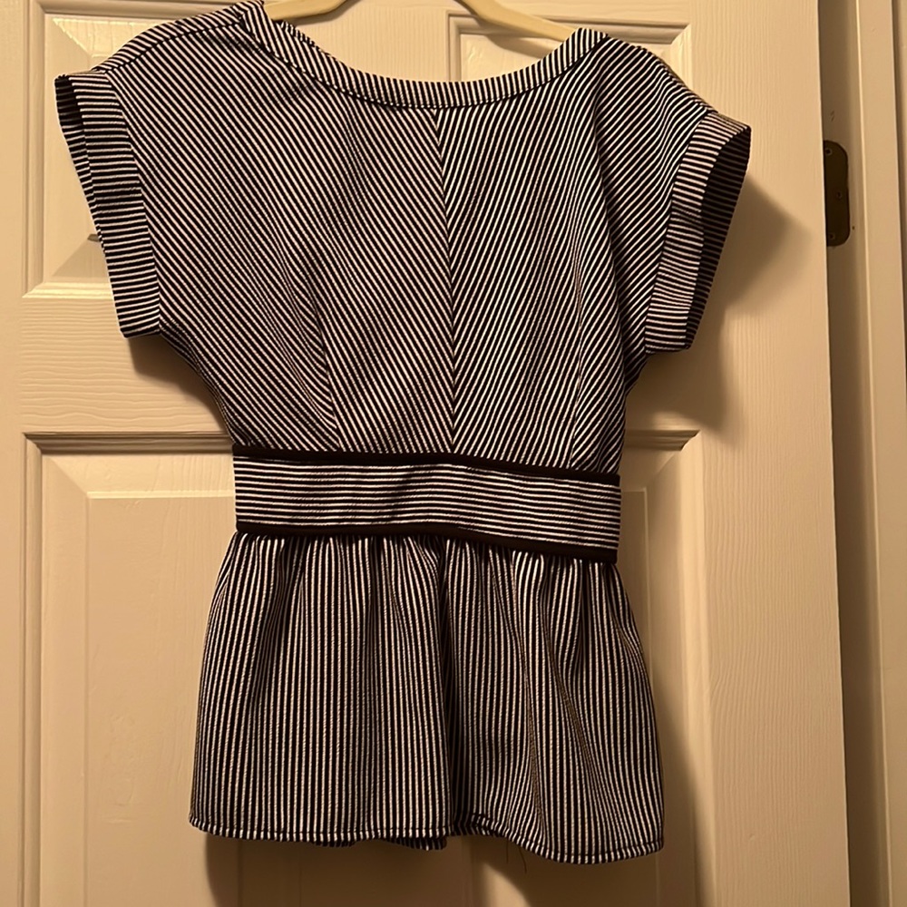Black and white peplum top